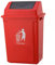 BURAKH Recycling Swing Trash Can Bin Large Plastic Rubbish Waste Dustbin Home Kitchen Removable Swing Lid Garbage Rubbish Kitchen Dustbins | Garbage Trash Can Recycle Recycling | Refused Bins (RED)