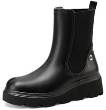 QUEEN HELENA Stivaletti Chelsea Classici Stivali Bassi Casual Donna X31-91 (Nero, Sistema Taglie Calzature EU, Adulto, Donna, Numero, Media, 35)