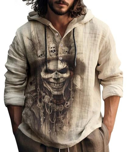 CUTeFiorino Felpa con cappuccio a maniche lunghe con stampa 3D per uomo, Lilla, L