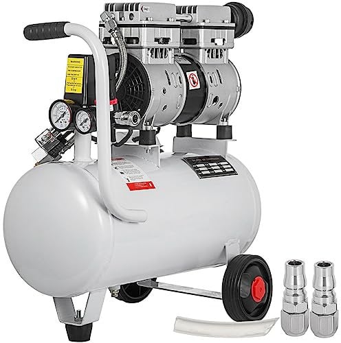 25 Liter Luftkompressor, 750W 58dB Leise Druckluft Ölfrei Wartungsfreier Motor, Druckminderer, Sicherheitsventil - Luftkompressor für Werkstätten mit 2 Jahren Garantie