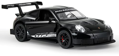 MODVKVK Porsche 911 GT3RS Modellauto 1:32, Spielzeugautos aus Druckgussmetall, Kinderspielzeugauto mit Ton und Licht mit Rückziehfunktion für Kinder ab 3 Jahren und Autosammler (Schwarz)