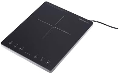 Family OBLIVION 1, Fornello a Induzione portatile in Vetro Nero, Tasti Touch, Display Digitale, 5cm di Spessore, Risparmio Energetico, Assorbimento Massimo 2000W, Blocco Sicurezza Bambini