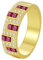 Beydodo Frauen Ring Gold Echt 375, Verlobungsringe Damen Breit mit Rubin und Moissanit Bandring Trauringe Hochzeit Ring Nickelfrei Gr.59 (18.8)