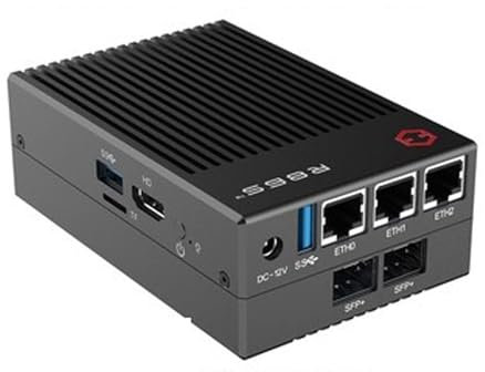 APBVIHL Nuevo puerto multired R86S de enrutamiento suave, mini host N6005 32 GB 10 Gigabit puerto de fibra 2.5G router (U4-negro)