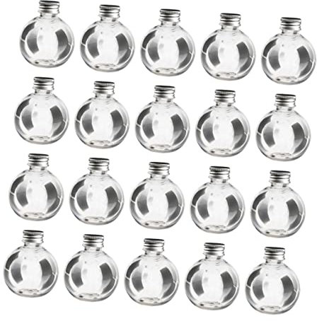 HOMOBABE 20Piezas Botellas Transparentes de Pack de Botellas de Rellenables y Resistentes para Manualidades y Almacenamiento para Decoración y de Boda