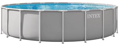 INTEX Prism Frame 20 ft x 52 in Above Ground Pool Set, Round Swimming Pool with Steel Frame, 1500 GPH Cartridge Filter Pump, Ladder, Cover, & Ground Cloth