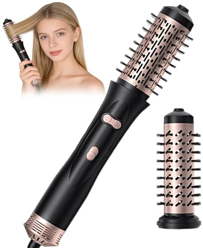 Heated Hot Brush, 3-in-1 Rotating Hair Dryer Brush, Thermal Brushes, 360° Rotating Hot Air Brushes Set, with 3 Temperatures, for Dry/Curl/Straight Hair
