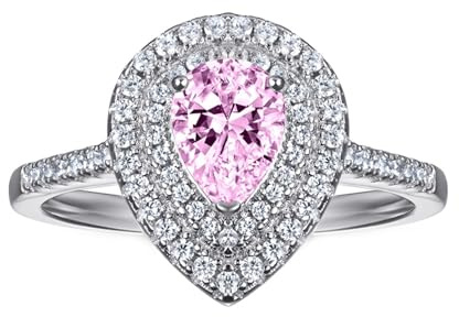 Calefee Trauringe Weißgold 585 Damen, Ring Tropfen mit Labor Diamant 1.25 ct gr. 54 (17.2), Verlobungsring Echtschmuck