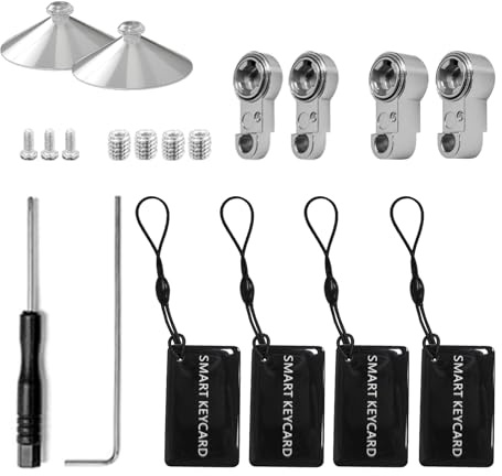 70-90mm Verlängerung Zubehör * 4, Ersatz Schraube * 4, Batterie Gehäuse Schraube * 3, NFC Schlüsselkarte * 4, Saugnapf * 2, Kreuzmesser Schraube * 1, 6 Winkel Schraube * 1
