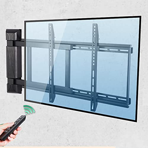 TV-Wandhalterung TV-Halterung, motorisierte TV-Wandhalterung mit One-Way-Rotation, Fernbedienung, teleskopierbar, schwenkbar, für 50-70 Zoll flache und gebogene Fernseher bis zu 45 kg