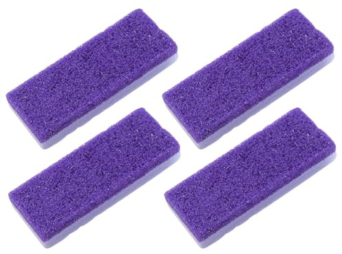 HEALEEP Lot de 4 Pierres à Gratter pour Pieds en Pu Pourpre, Outil de Pédicure Professionnel Compact pour Élimination des Callosités et Exfoliation Complète du Corps