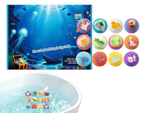Kinder Badekugeln Set 12-teiliges Set Erfrischende Schaumseife mit | Sprudelbadekugeln Für Geburtstag Spa Dusche Badezimmer Mädchen Strumpf Korb
