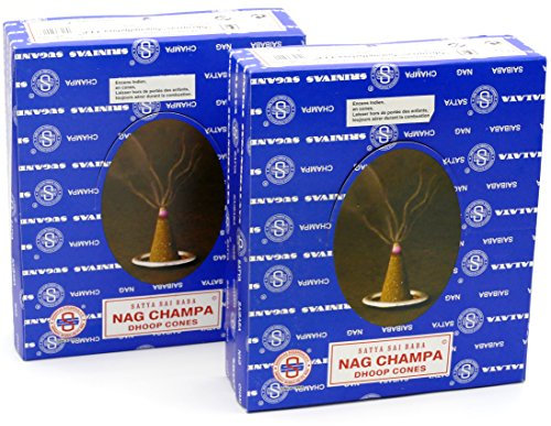 Conos de incienso Satya Sai Baba Nag Champa, paquete de 48., 24 boites