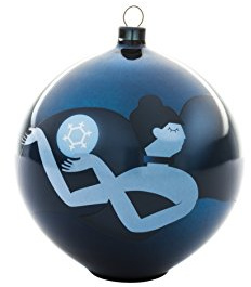 Alessi AAA07 6 Blue Christmas Weihnachtsschmuck - mundgeblasenes Glas, blau.