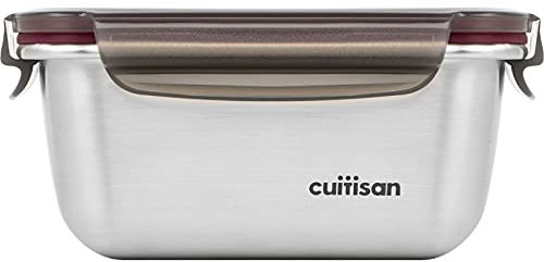 Candl Cuitisan (Flora) Boîte de conservation rectangulaire en acier inoxydable avec couvercle à clip Acier inoxydable, 14,8cm x 10,8cm x 7,1cm / 500ml
