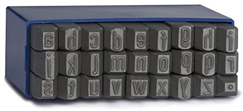 GRAVUREM-S Schlagbuchstaben, Schlagstempel, Prägestempel, Einschlagbuchstaben - KLEINBUCHSTABEN a-z,. / 10mm