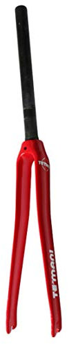 HIOD Fibra di Carbonio Strada Forcelle da Bicicletta Strada Bici T800 Carbonio Tubo Dritto Forchetta 700c,Red