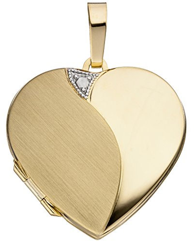 Jobo Damen-Medaillon Herz aus 14 Karat 585 Gold zum Öffnen für 2 Fotos