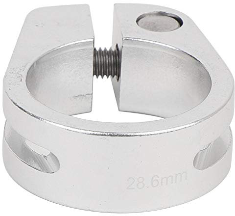 Keenso Rohrschelle, 28,6 mm Aluminiumlegierung, Bolzentyp Auspuffrohr-Sattelstütze Sattelstützenklemme für Fahrräder(Silber)