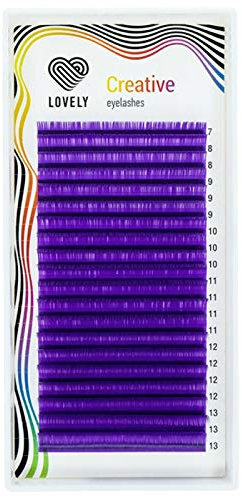 Lovely Extension per ciglia viola, 20 file di curvatura C & D, spessore: 0,10 mm, curvatura: C Curl