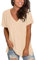 MOLERANI Summer T Shirts for Womens V Neck Basic Tops Short Sleeve Loose Casual Blouses Apricot L