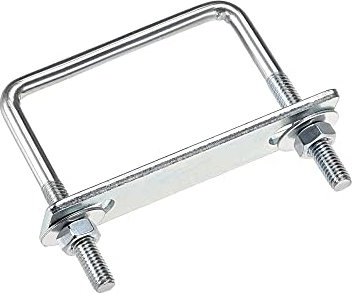 sourcing map Cuadrados U Pernos 2-3/8 (60 mm) Interior Ancho Carbono Acero M6 con Tuercas, Marco Placa, Redondas Arandelas 2 Conjuntos