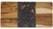 Kadum Plateau de service 40 cm x 20 cm x 1,4 cm | Planche de service utilisable des deux côtés en marbre et bois d'acacia | Grande planche à découper pour les plats à manger | Planche en marbre noir