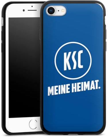 Slim Case extra dünn kompatibel mit Apple iPhone 7 Silikon Handyhülle schwarz Hülle Karlsruher SC KSC Statement