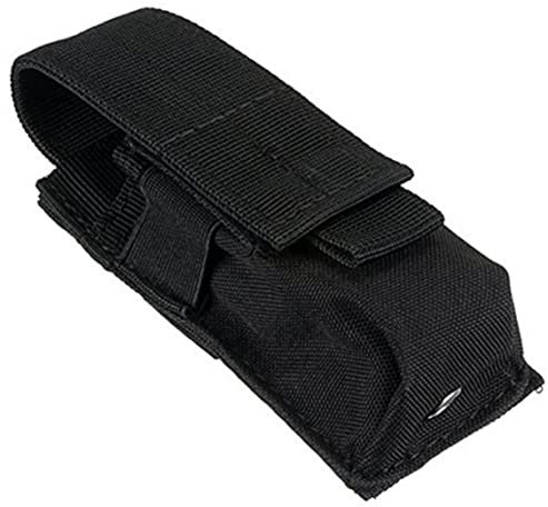 Jorzer Flashlight Pouch Torch Holster Multi-Functional Molle Pouch Adjustable for Outdoor Camping Hiking Hunting Emergency, Black Nylon