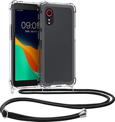 kwmobile Necklace Case kompatibel mit Samsung Galaxy Xcover 5 Hülle - Silikon Cover mit Handykette - Band Handyhülle Transparent