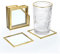 SUMTree Dessous de verre carré en verre doré avec support, Sous Verre