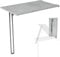 KDR Produktgestaltung Wandklapptisch Schreibtisch Tischplatte 80x50 cm in Betonoptik Klapptisch Esstisch Küchentisch für die Wand Höhe Tisch 74 cm zur Wandmontage mit Tischbein klappbar