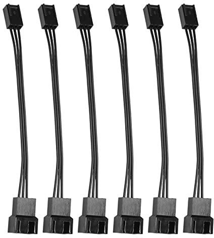 6Pcs 4Pin PWM to 3Pin Standard Fan Adapter Cable