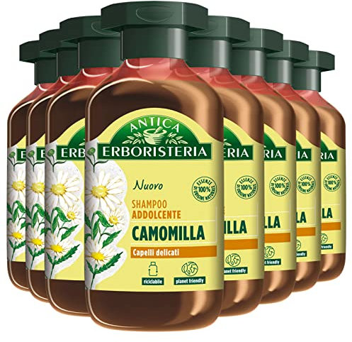 8 x antike Kräutermedizin Shampoo mit Kamille für sanftes Haar, vegane Formel, ohne Silikone und Farbstoffe, 8 Flaschen à 250 ml