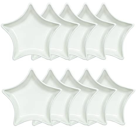 SOCOSY Sternförmige Mehrzweck-Keramik-Saucenschale, Gewürzschale, Sushi-Dip-Schüssel, Vorspeisen, Servierschale, Untertassen, Schüssel (Set mit 10 Stück)