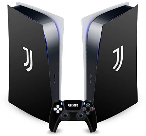 Head Case Designs Offizielle Juventus Football Club Logo Kunst Vinyl Frontplatte Haut Gaming Aufkleber kompatibel mit Sony PlayStation 5 PS5 Digital Edition Console and DualSense Controller