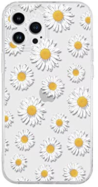 CrazyLemon für iPhone 7 Plus/iPhone 8 Plus Hülle Blumen, Durchsichtig Blumen HandyHülle Transparente Flower Design Weich Silikon TPU Frauen Mädchen Schutzhülle - Gänseblümchen