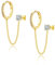 Ohrringe Gold Hängend Creolen Goldene Ohrstecker vergoldet Ohrringe mit Zirkonia Schmuck Geschenke für Damen Mädchen Frauen Herren