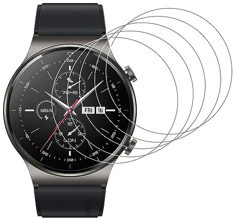 NEW'C 5 Pezzi, Pellicola Prottetiva per Huawei Watch GT 2 Pro, Vetro Temperato, Senza Bolle, Durezza 9H, 0,33mm Ultra Trasparente, Ultra Resistente
