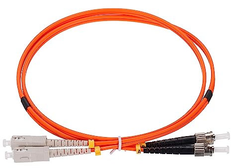 sourcing map Cable de conexión de fibra óptica multimodo dúplex SC-ST OM1 LSZH de 1 metro, cable de fibra óptica de puente de fibra óptica naranja para conexión de equipos mecánicos, fibra óptica, 1