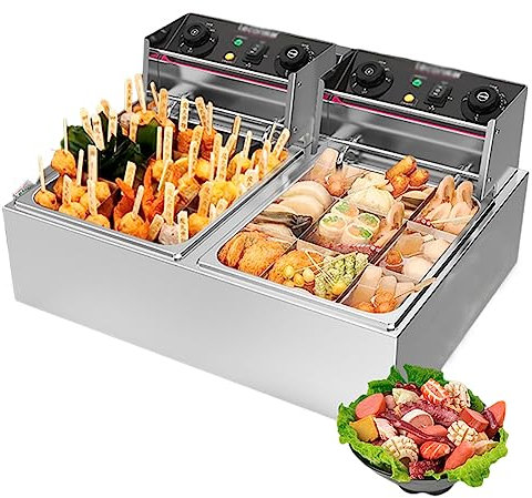 10L Commercial Oden Kanto Cooking Machine, Hot Pot Skewer Cooking Machine, 50-190°temperature Control, 9 Independent Boil Pot Meet Different Flavors Mala Tang Equipment A