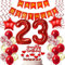 Deko 23. Geburtstag frauen Rot ,Geburtstagsdeko 23 jahre frauen Luftballons 23 Geburtstag dekoration Rot,Folienballon 23 Geburtstag deko frauen Rot Tortendeko 23 Geburtstag frau deko rot