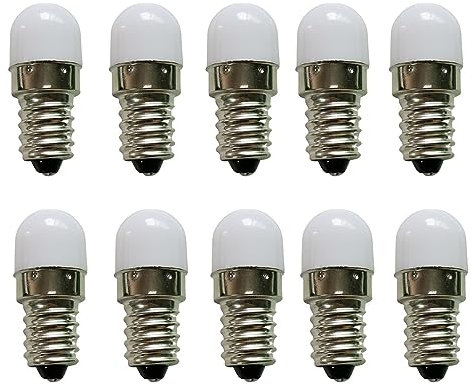 ShuoHui E10 LED Leuchtmittel 3V Warmweiß, 10 Stück AC/DC E10 Miniatur-Schraub-LED-Lampen Taschenlampen 0,2 W 3000K (3 Volt)