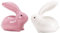 2 Stück Mini Osterhasen Figuren Aus Keramik Kleine Porzellan Hasen Als Streudeko Ostern Tischdekoration Kleines Ostergeschenk Rosa Und Weißes Kaninchen