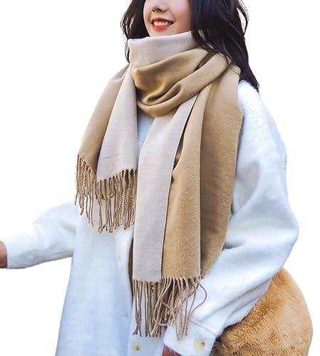 Sunkky Schal Damen Winter, warm Schals groß, Zweifarbiger Winterschal, 2m lang Damenschal, bestes tuch Frauen Mädchen