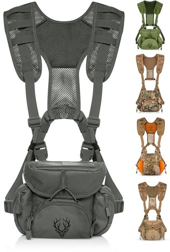 Boundless Performance Fernglas-Brusttasche – unsere Bino Geschirrtasche ist ideal für Jagd, Wandern und Schießen. Bino-Gurte sichern Ihr Fernglas – hält Entfernungsmesser, Geschosse und Ausrüstung,