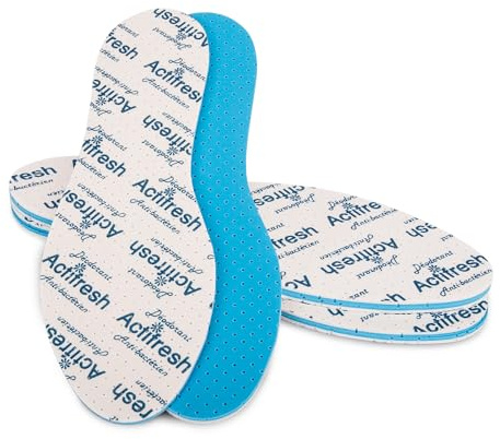 SULPO ActiFresh Lot de 2 semelles intérieures anti-transpiration - Réduction des odeurs - Pour les pieds transpirants - Semelles fines et confortables pour chaussures de sport, de travail, de sécurité