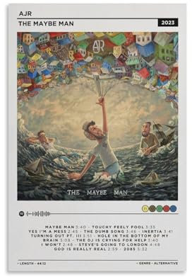 ENZEES Ajr The Maybe Man 1 Leinwand-Poster, Wanddekoration, Kunst, Gemälde, Wohnzimmer, Schlafzimmer, Dekoration, Geschenk, ungerahmt, 30 x 45 cm