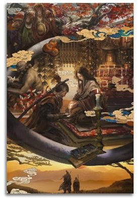 Spiele-Poster Sekiro Poster, dekoratives Gemälde, Leinwand, Wandposter und Kunstdruck, modernes Familienschlafzimmer-Dekor-Poster, 20 x 30 cm