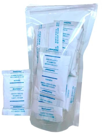 DeseCamen - Sobres sílica gel (16 Unidades, 15 gramos) - Deshumidificadores - Absorbentes de humedad - Antihumedad - No Tóxico - Grado Alimenticio - Inodoro